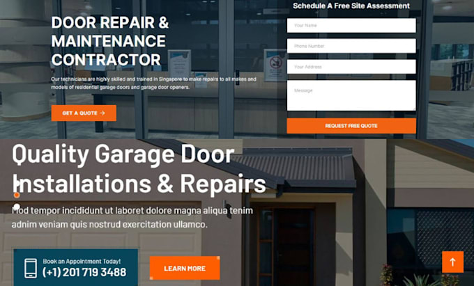 create a website about garage doors for your company