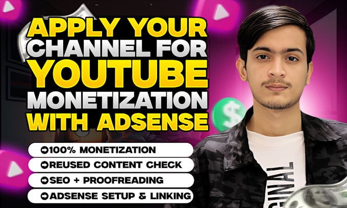 Apply your channel for monetization with adsense by