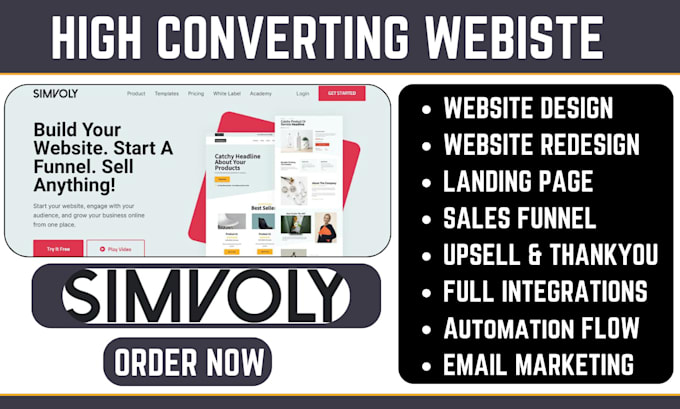 build high converting simvoly landing page salesfunnel website design