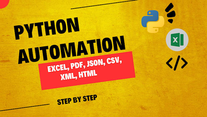 automate tasks in HTML, CSV, excel, json, PDF, and XML using python