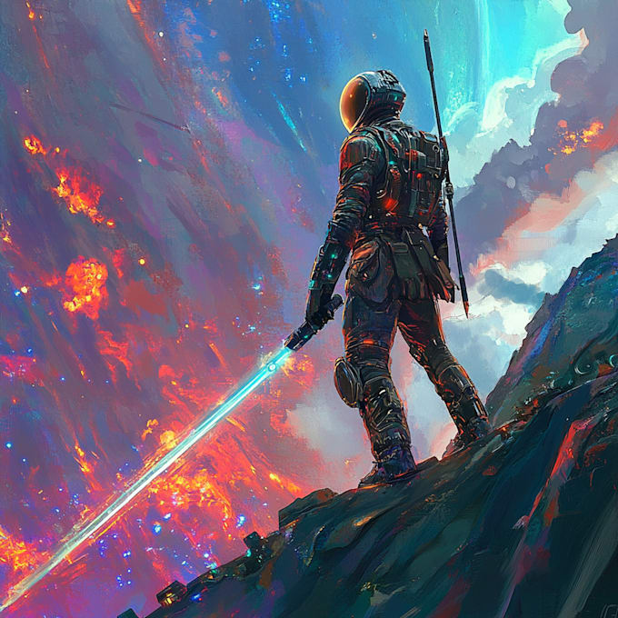 Draw a sci fi illustration for you by Redsoox930 | Fiverr