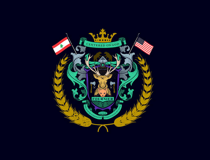 design a custom family crest or coat of arms logo