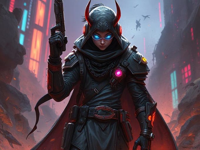 design fantasy and cyberpunk character