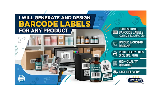 generate and design barcode labels for any product