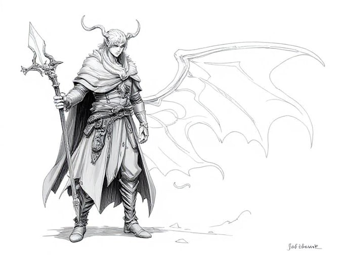 draw anime art fantasy dnd character sheet modeling design