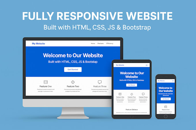 Develop a modern responsive website with html, css, and js by ...