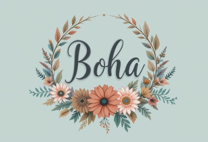 create boho, botanical, whimsical, and floral logo design