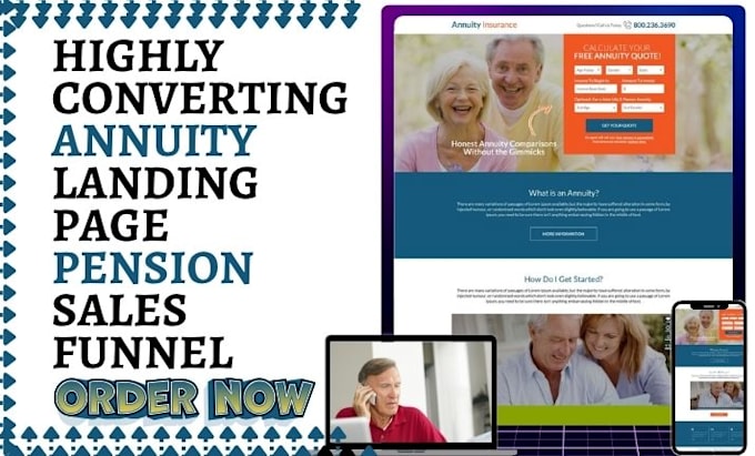 Retirement Website Design annuity landing page retirement planning pension website annuity ...