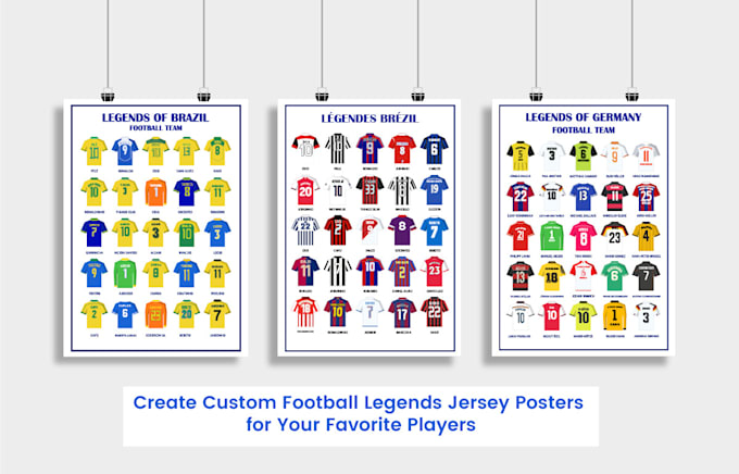 custom football jersey legends posters