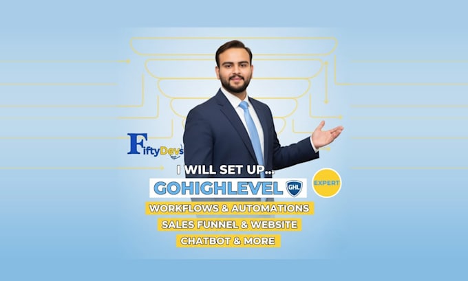 set up gohighlevel workflows, automations, sales funnel, website, chatbot