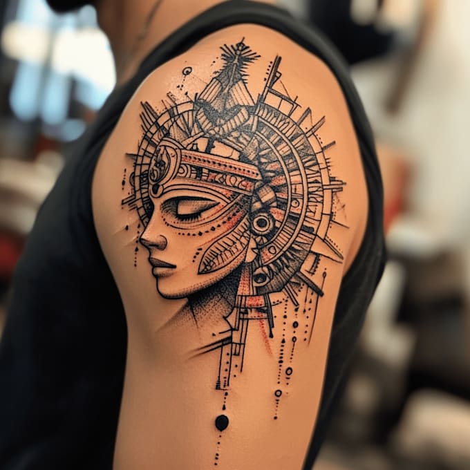 create unique custom tribal tattoo design, tattoo sleeve