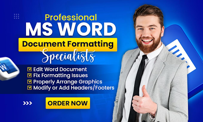 be professional ms word expert for microsoft word documents formatting