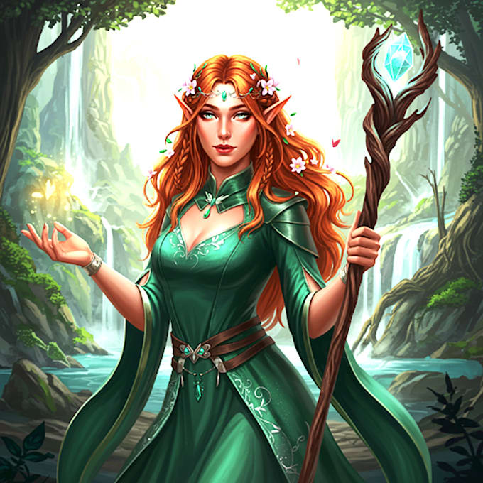 do a fantasy character and illustration for you