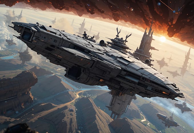 draw a sci fi spaceship art