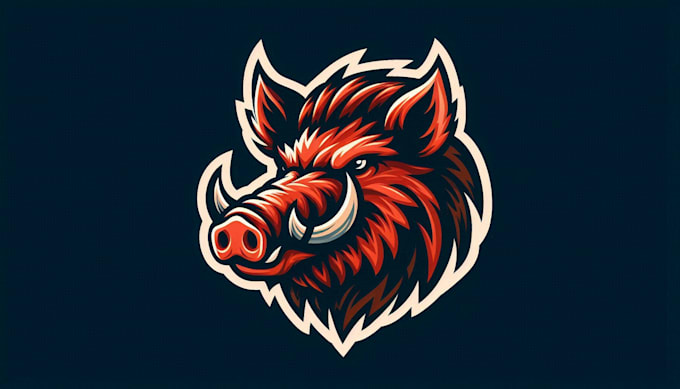 do wild boar head mascot logo design