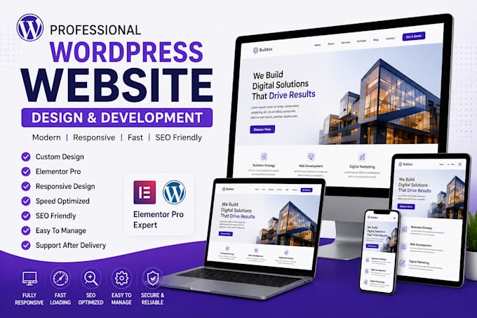 design a modern responsive website using elementor pro