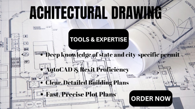 Draw architectural floor plan ,mep, site plan, adu and city permit by ...