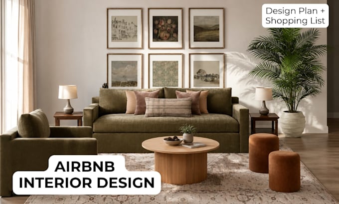 create a professional airbnb interior design for your rental