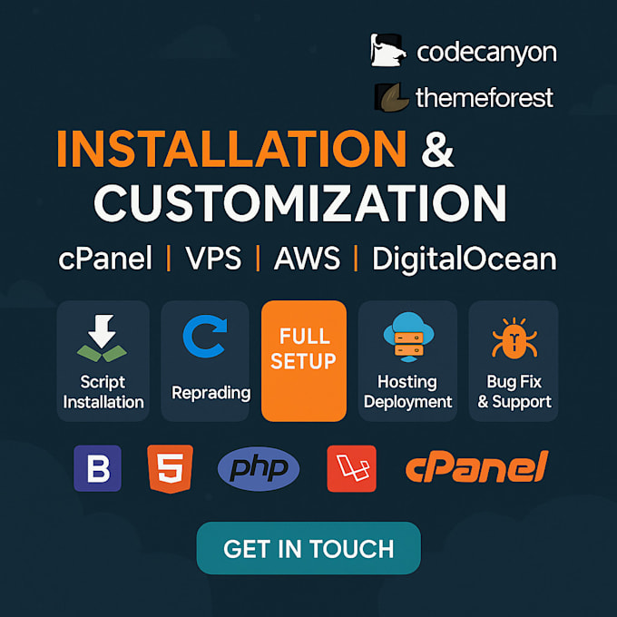 install, customize, and rebrand codecanyon PHP scripts professionally