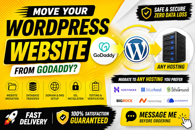 migrate your godaddy wordpress website to any new hosting