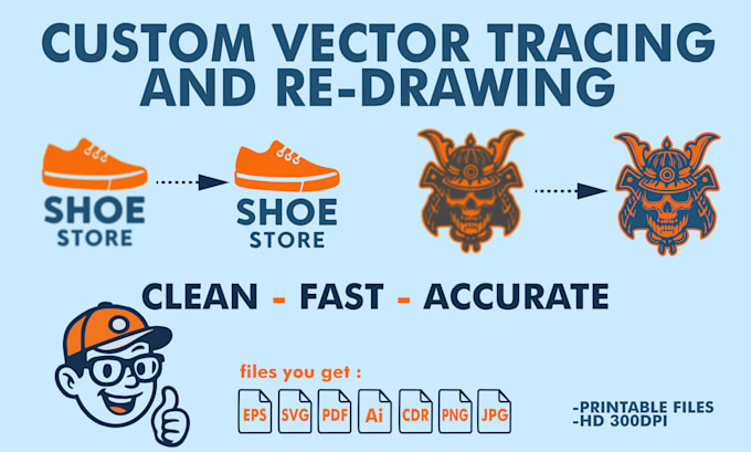 convert your logo or image to  vector ai, svg, eps