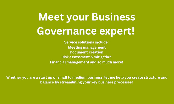 be your corporate governance professional