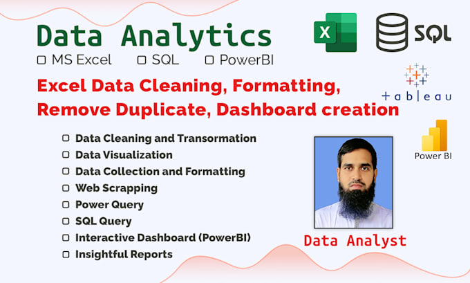 excel data cleaning, excel dashboard and powerbi dashboard