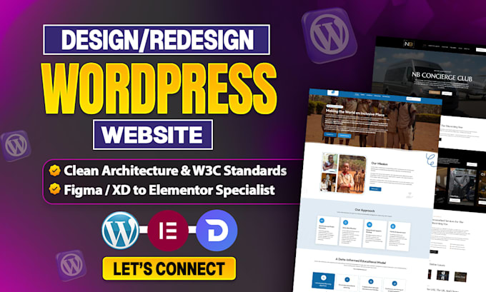 design or redesign responsive wordpress website with elementor pro