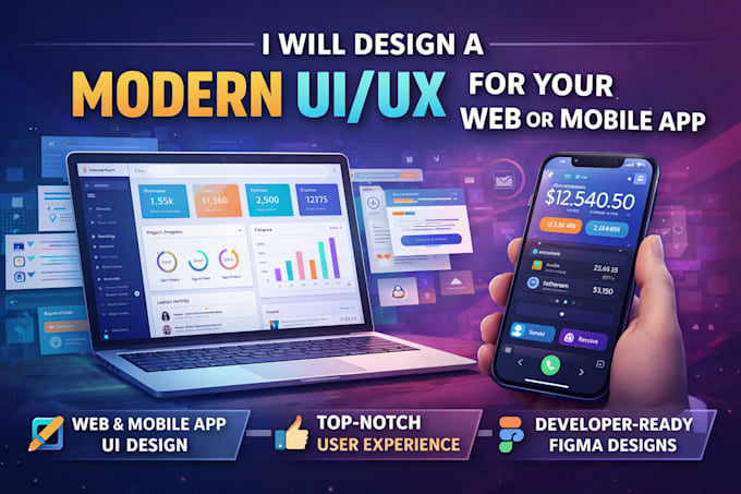 design a modern UI UX for your web or mobile app