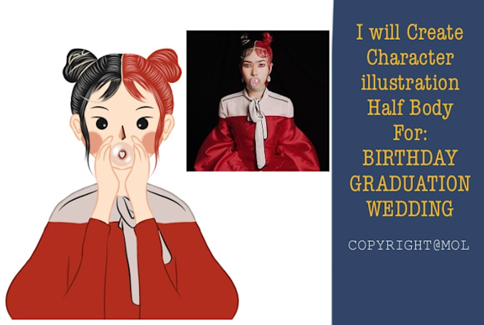 create character illustration half body