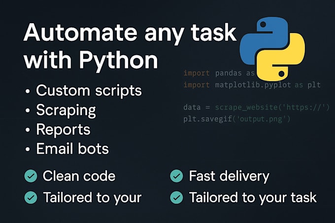 Automate your tasks with python scripts by Gerardboin | Fiverr