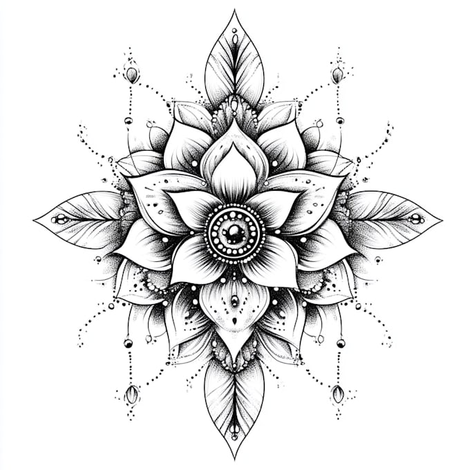 make amazing mandala design, with coloring tattoo design