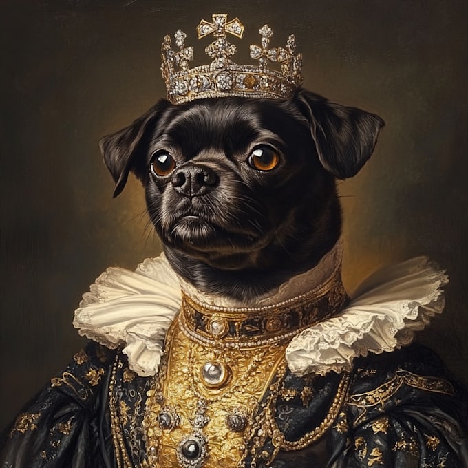 custom royal pet portrait historical renaissance for gift