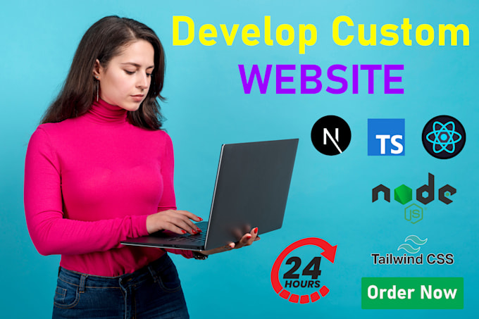 develop custom website with react, nextjs and tailwind css