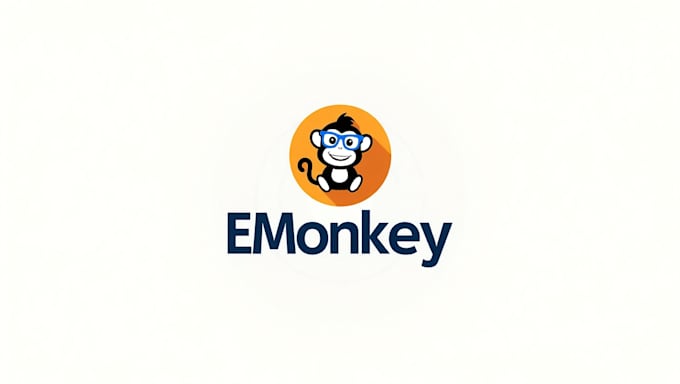 do monkey with glasses mascot logo design