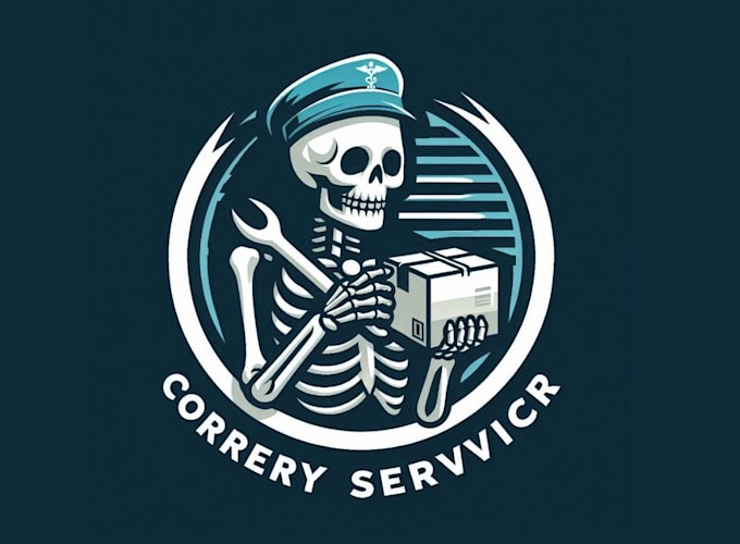 design custom skeleton courier service logo