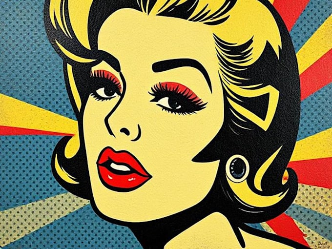 draw a retro pop art roy lichtenstein style