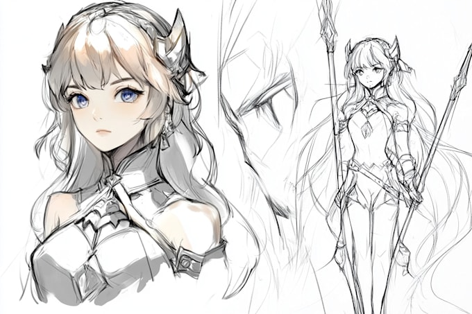 sketch your oc, dnd character, vtuber, anime character