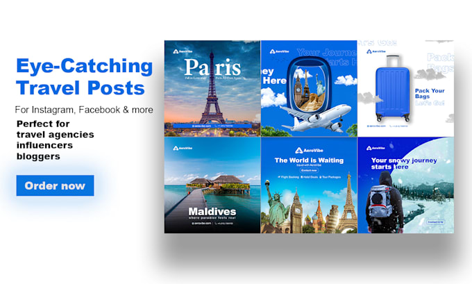 design travel social media posts and ads