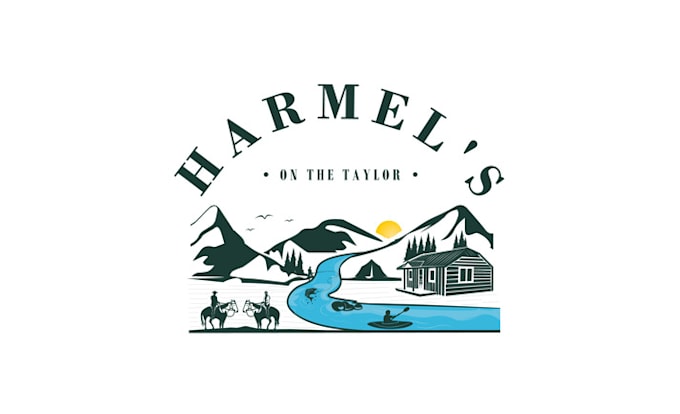 design aesthetics mountain cabin resort logo