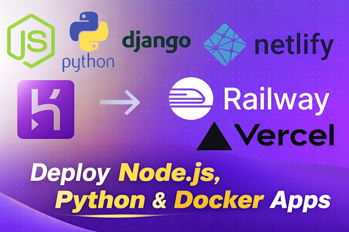 deploy nodejs or python docker app to railway,vercel,netify