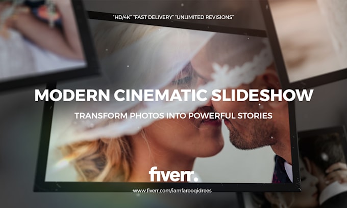create a modern cinematic slideshow video for any event