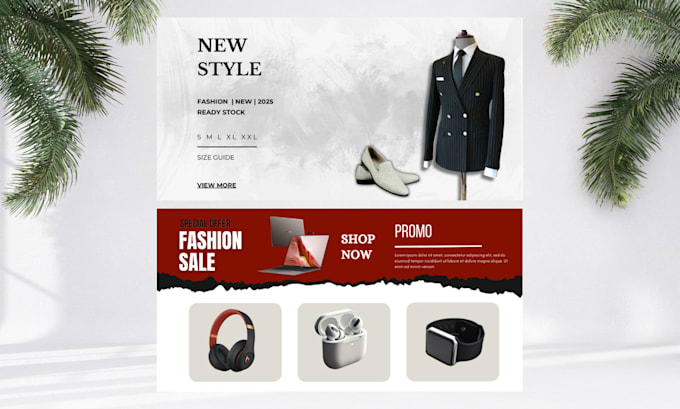 create website banner, web slidder , static banner and shopify banner