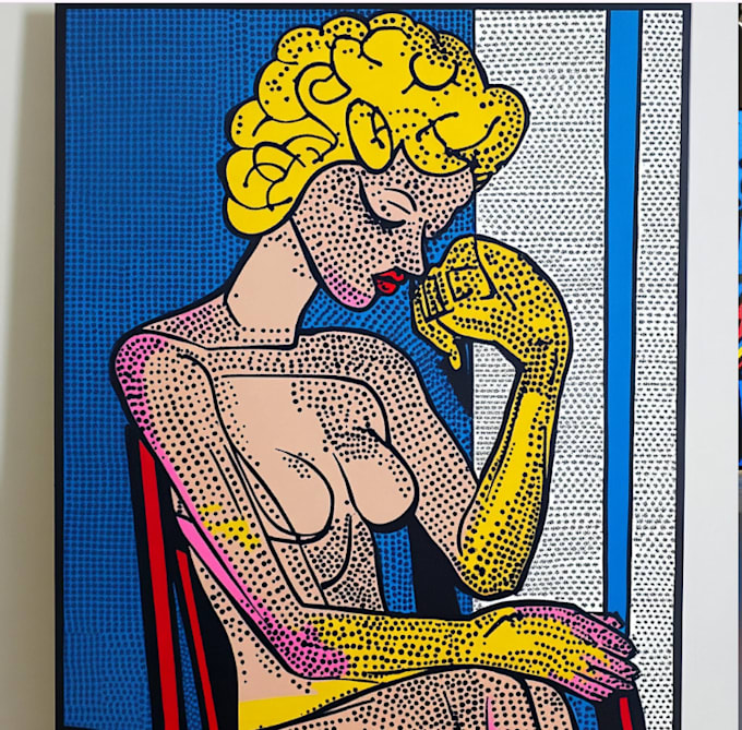 draw a retro pop art roy lichtenstein style