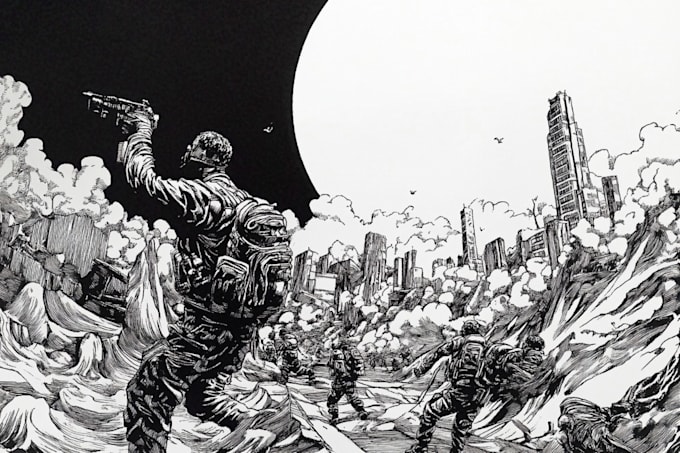 draw black and white illustrations