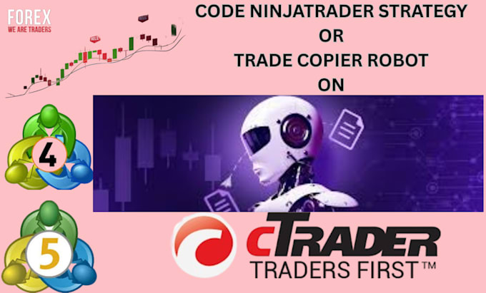 code ninjatrader trading bot or tradecopier robot on mt4 mt5, ctrader, quantower