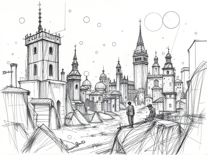 create a scribble sketch for authors, album covers and more