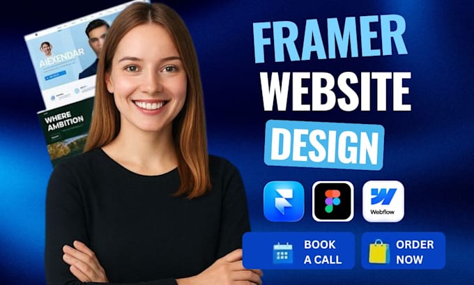 design or develop responsive framer or webflow website or do figma to framer