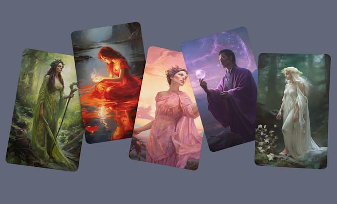 design tarot cards, oracle cards, and card illustrations