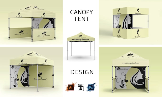design canopy tent, table cover, feather flag, tent
